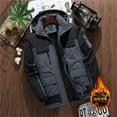 thumbnail image 4 of Men's Ski Snow Jacket Warm Winter Waterproof Coat Color Block Snowboard Rain Jacket Hooded Windproof Windbreaker Grey 5XL, 4 of 4
