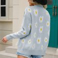 thumbnail image 6 of Odeerbi Cardigan for Women Open-Front Cardigan Sweaters 2025 Fashion Top Outwear Coat Sleeve Long Sleeve Daisy Coat Gray, 6 of 9