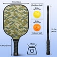 thumbnail image 3 of Pickleball Paddles Set Of 1, Fiberglass Surface, Camouflage Print, 1 Paddle, 2 Balls & Bag, 3 of 5