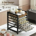 thumbnail image 4 of Coffee Pod Drawer Holder, 5-Tier Coffee Pod Organizer, 100 Pods Capacity, Small Desktop Storage Rack for K-Cup, Space Saving, for Kitchen, Living Room, Cafe, Rustic Brown KH05BR, 4 of 8