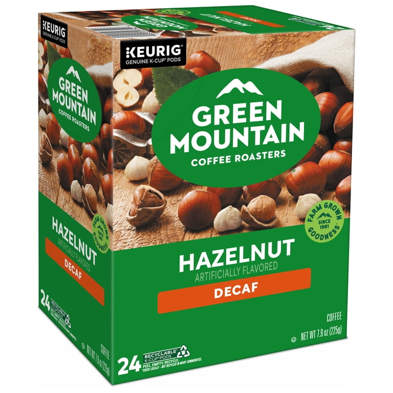 Green Mountain Decaf Hazelnut K-Cup Pods, Light Roast, 24 Count