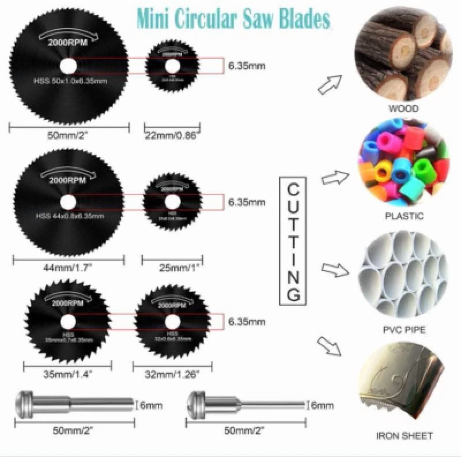 CIRCLE- 32Pcs Cutting Wheel Set Drill For Dremel Rotary Tool Accessories W/ 1/8" Mandrel