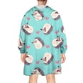 thumbnail image 2 of Blue Hedgehog Love Wearable Oversized Blanket,Wearable Blanket Hoodie for Adults,Cozy Hooded Blankets with Super Pockets,Super Warm Fuzzy Pullover for Women & Men, 2 of 6