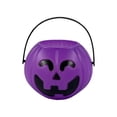 thumbnail image 2 of Mini Halloween Pumpkin Bucket 4 Pack, Trick or Treat Candy Holder with Handle, Orange Green Pink Witches Cauldron Kettle for Holiday Party Decorations and Supply, 2 of 9