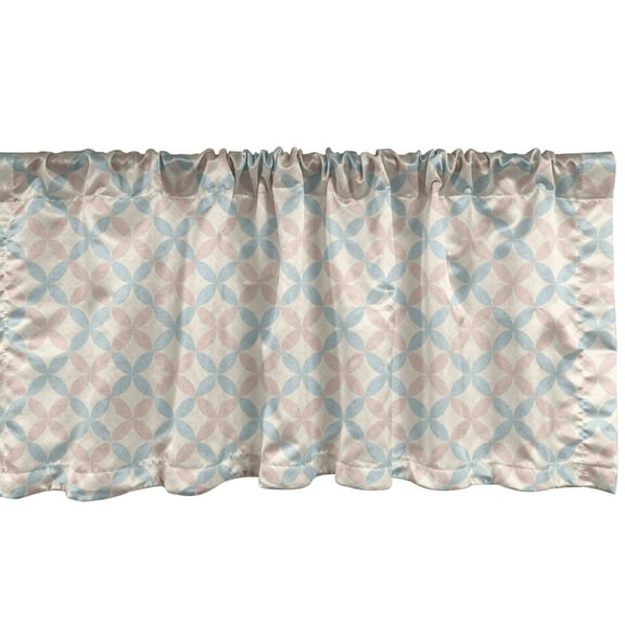 Ambesonne Floral Window Valance, Pastel Color Motifs, 54" X 12", Cream Salmon Pale Blue
