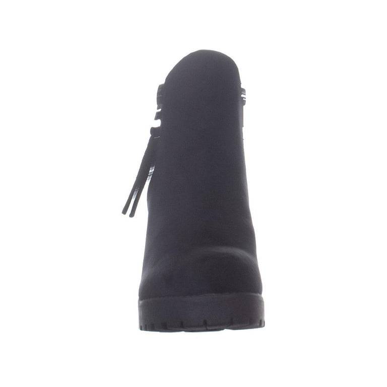 Womens Call It Spring Jolles Lug Sole Ankle Boots Black Velvet
