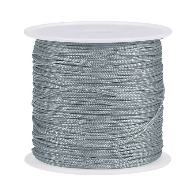 Unique Bargains Nylon Cord DIY Making Satin String Craft Wire with Plastic Spool 147ft, Grey
