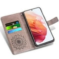 thumbnail image 4 of Compatible with Samsung Galaxy S21 Plus S21+ 5G Wallet Phone Case and Tempered Glass Screen Protector Flip Credit Card Holder Stand Flower Cell Cover for S21+5G S21plus 21S + S 21 21+ G5 Gray, 4 of 9