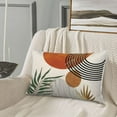 thumbnail image 4 of Boho Mid Century Pillow Covers 12x20 Set of 2,Orange Gold Throw Pillowcase Geometric Aesthetic Sunset Outdoor Farmhouse Cushion Cover for Sofa Couch Bed Living Room Decor, 4 of 6