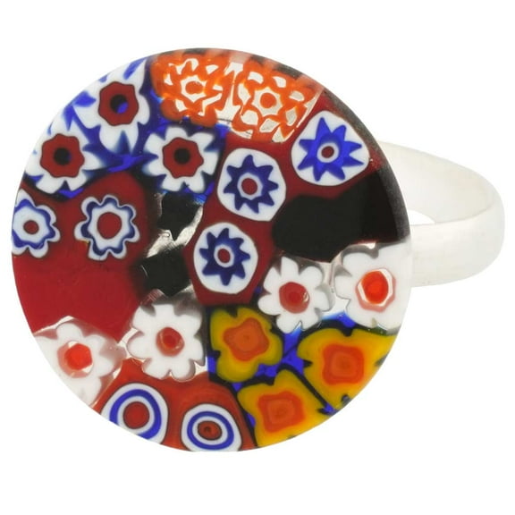 GlassOfVenice Murano Glass Millefiori Ring #4
