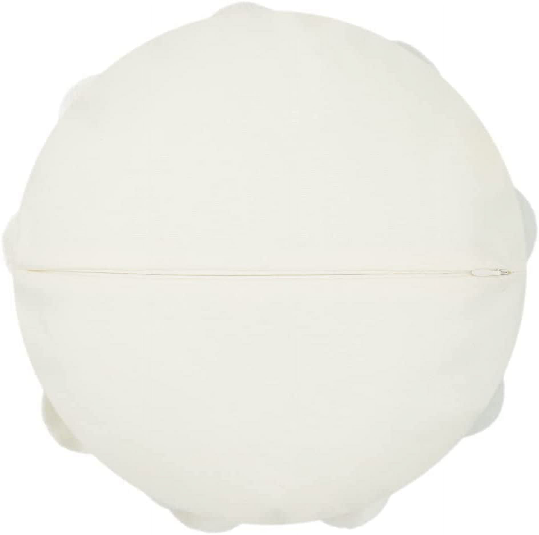 JWH 3D Round Flower Pillow Cover with Insert Decorative Throw Pillows Small Circular Soft Suede Pillows for Bedroom,Living Room and Hotel in Beige 14inch
