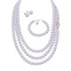 thumbnail image 1 of Set Collar Triple Aretes Pulsera Zvezda Plata 0.925 Mujer lila Unitalla, 1 of 4