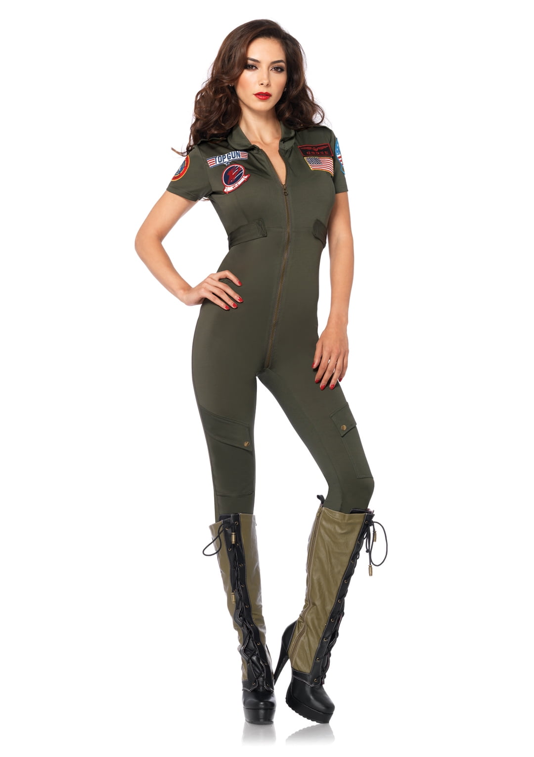 Leg Avenue Women S Sexy Top Gun Flight Catsuit Costume