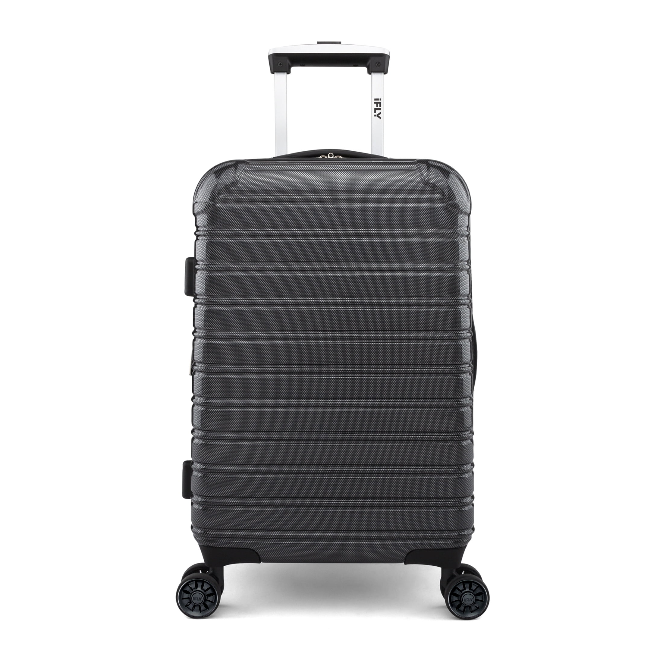 iFLY Hardside Luggage Fibertech 20 Inch Carry-on Luggage, Black