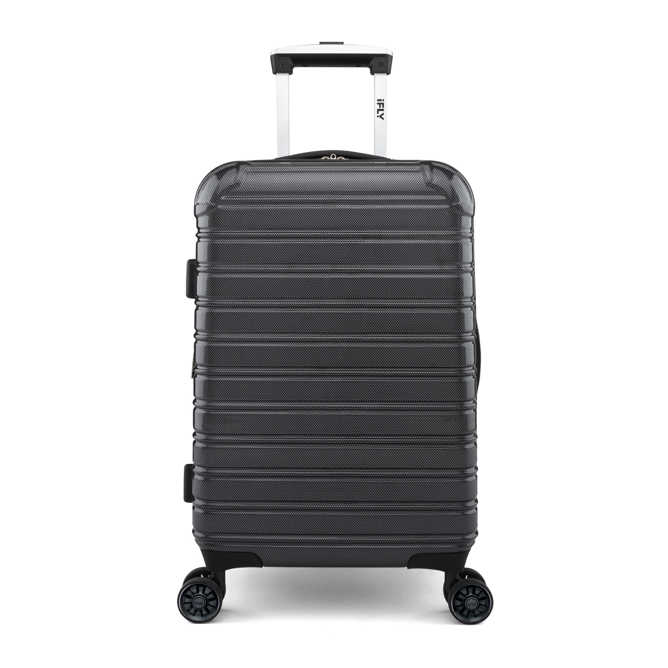 iFLY Fibertech 20" TSA-Approved Carry-On Expandable Hardside Spinner Luggage, Black