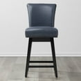thumbnail image 4 of CHITA Swivel Counter Height Bar Stools with Fabric,26 inch, Faux Leather in Navy Blue, 4 of 7