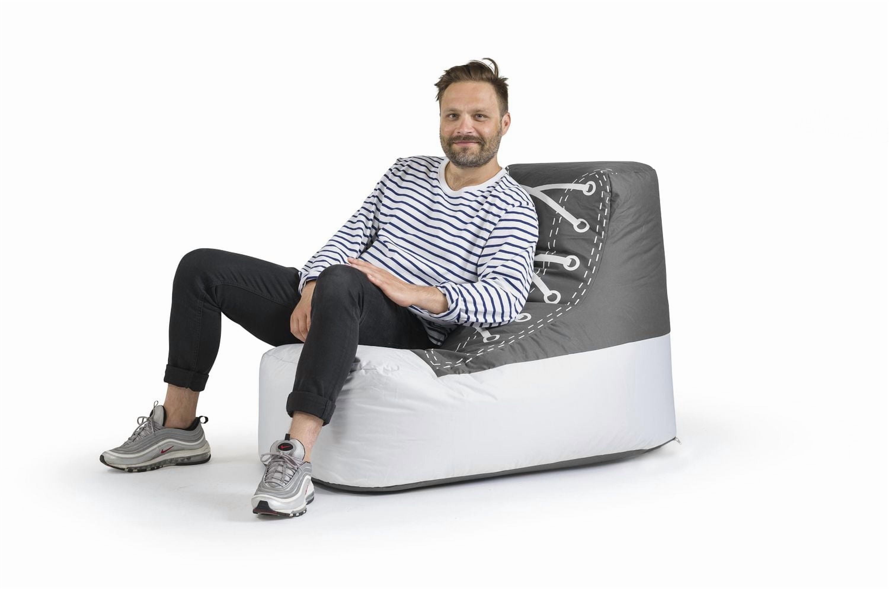 Fauteuil poire Gouchee Home Chuck Brava – Tissu hydrofuge avec rembourrage en billes de polystyrène, adapté aux adultes et aux adolescents, siège léger et portable pour chambre, dortoir ou salon