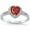 Red, variant on Sterling Silver Simulated Garnet Cubic Zirconia Heart Halo Ring Size 4