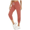 thumbnail image 3 of REALiKUN Womens Capri Yoga Pants Loose Workout Joggers Drawstring Sweatpants Lounge Pants with Pockets, 3 of 8