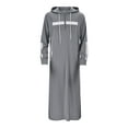 thumbnail image 1 of xiaxaixu Men Hooded Robe, Long Sleeve Zipper Closure Contrast Color Long Hoodie Fall Clothes, 1 of 6