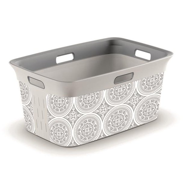 KIS 6405203 Plastic Laundry Basket, Gray & White Case of 4 Walmart