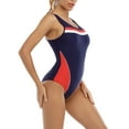 thumbnail image 5 of Awdenio One-Piece Swimsuit For Women Sports Swimwear Conservative Color-blocking Sexy Backless Swimwear,Size S-2XL, 5 of 6