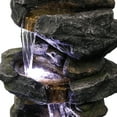 thumbnail image 2 of 4-Tier Rock Water Fountain with LED Lights - Outdoor Water Fountain for Garden, Patio, Deck, Porch - Yard Art Decor, 2 of 14