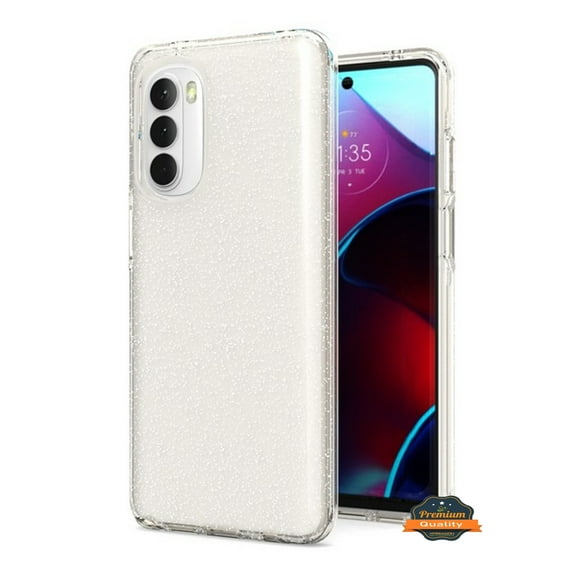 For Motorola Moto G Stylus 5G 2022 Glitter Sparkle Bling Shiny Thin Ultra Slim Hybrid Shockproof Rubber Silicone TPU Gel Phone Case Cover by Xpression - Clear