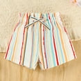 thumbnail image 7 of oqasdz Girls Shorts Child Kids Colorful Striped Prints Summer Holiday Beach Casual Stylish Loose Shorts Size 3 M-6 M, 7 of 7