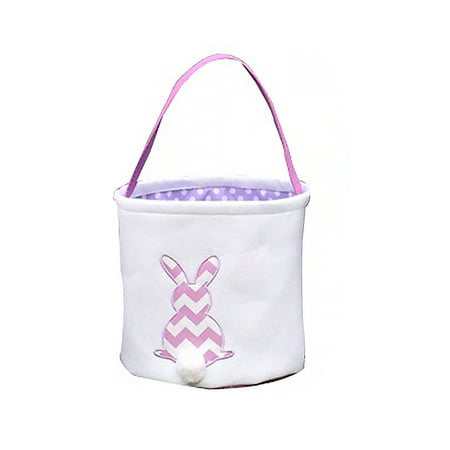 

Cartoon Rabbit Printing Canvas Egg Gift Storage Bucket Bag Easter Festival Decor