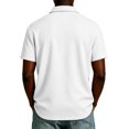 thumbnail image 4 of Fabrcox Short Sleeve Polo Shirts for Men Quarter Zip Collar Shirts for Men Regular Fit Solid Color Sports Casual Office Golf Shirt for Men with Pockets White S, 4 of 5