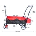 thumbnail image 2 of UHOMEPRO Ultra-Strong Folding Cart with 360° Wheels & Brake - 150LBS Capacity, All-Terrain Collapsible Wagon for Shopping, Garden, Beach, Outdoor Events (Black+Red colour), 2 of 9