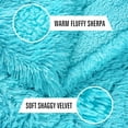 thumbnail image 4 of Junovo Super Soft Throw Blanket for Bed, Fluffy Cozy Plush Light Blanket, Washable Warm Furry Throw Blanket for Couch Sofa Chair Home Decor, 60"x80" ,Teal Blue, 4 of 5