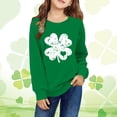 thumbnail image 2 of Mercatoo Kids St 𝐏atricks Day Sweatshirt Girls Boys Irish Cloverss Crewneck Pullover Shirts Toddler Long Sleeve Sweater Tops, 2 of 5