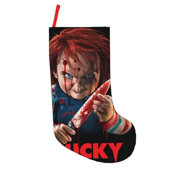 Saiise Chucky Print 18 Inches Christmas Stockings,Large Stockings for for Christmas Xmas Tree Holiday Fireplace Family Decor Gifts