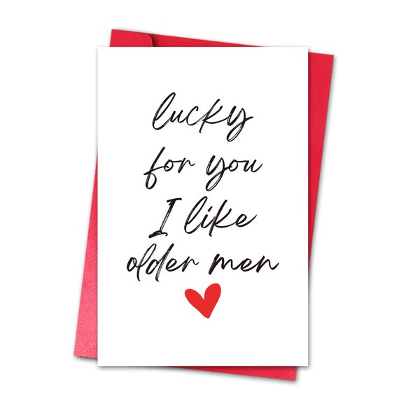 Tarjeta de San Valentín LYMEQING con diseño divertido para hombres mayores