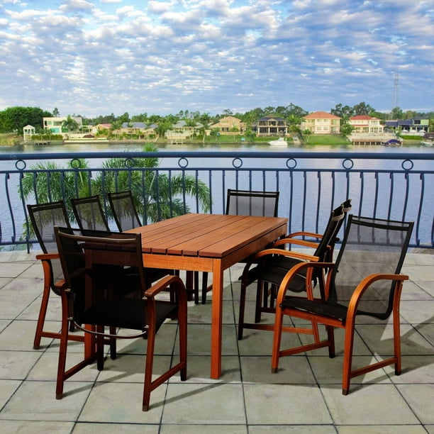 Amazonia Indiana Eucalyptus 9 Piece Rectangular Patio Dining Set