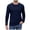 Navy Blue, variant on COOFANDY Men's Waffle Knit Long Sleeve T-Shirt, Crew Neck Thermal Pullover with Chest Pocket, Slim Fit Soft Casual Shirt for Fall Winter Daily Wear