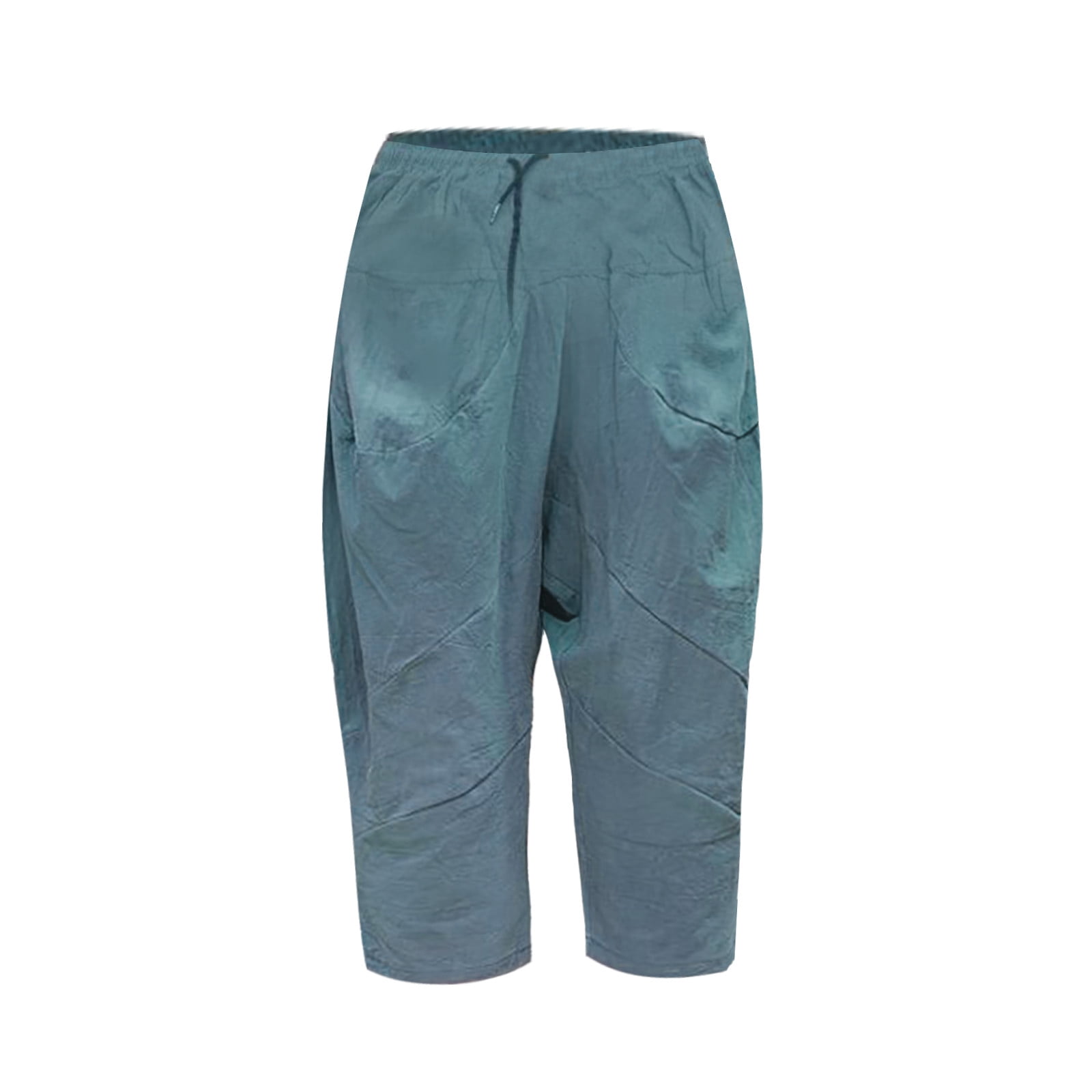 Mens Shorts Men Summer Thin Breathable Cotton Linen Capri Pants