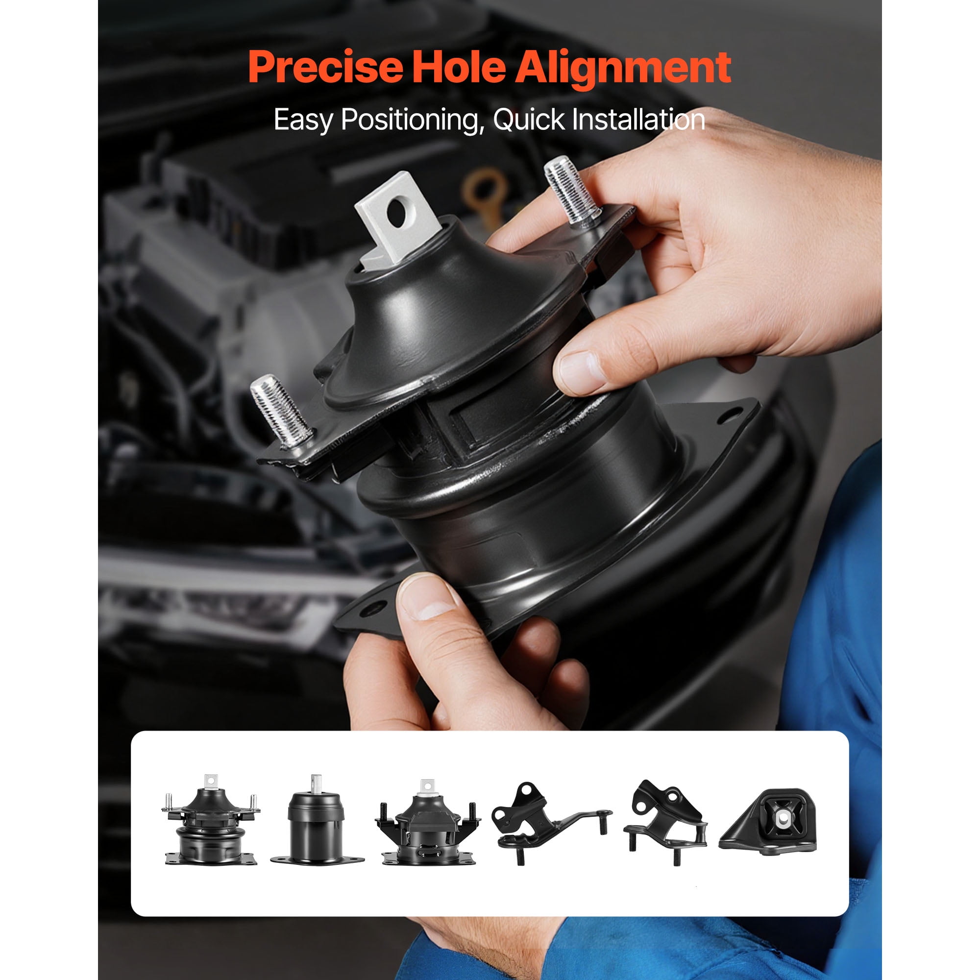 KFFKFF Engine and Transmission Mount Kit, Set of 6, Compatible with 2003–2007 Honda Accord 2.4L L4, OE Replacement for A4526HY, A4517, A4516, A4510, A4509, A4542, Reliable Support