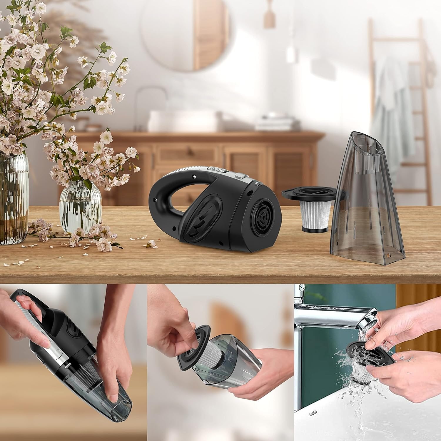 Meidong Portable Car Vacuum Cleaner: High Power Cordless Handheld