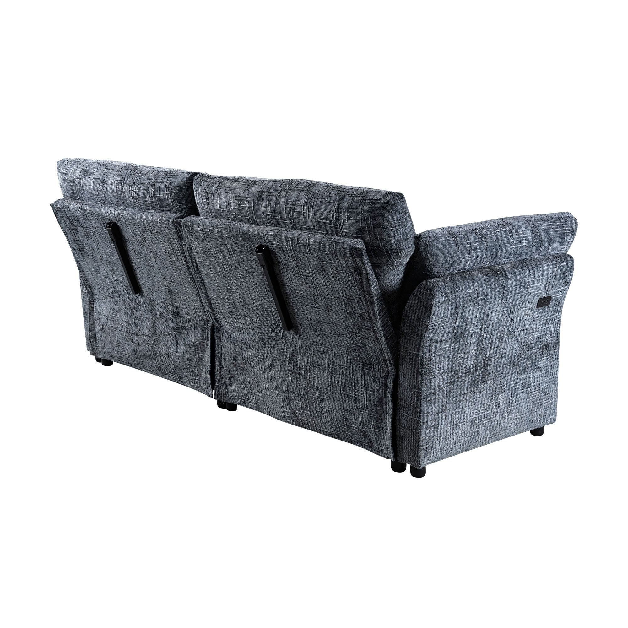 MAYEERTY Convertible Sleeper Sofa with Double Pull-Out Beds, 3-in-1 Tufted Linen Sofa Bed with 180° Flat Backrest, for Living Room, Apartment, Small Space
