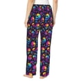 thumbnail image 3 of Daiia mushroom rainbow color Skull Women's Sleep Pant with Pockets and Drawstring,Pajama Pants-Large, 3 of 9