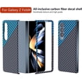 thumbnail image 2 of Aramid Fiber Case for Samsung Galaxy Z Fold 4 Case Aramid Fiber Thin Fit Slim Minimalist 6 FT Military Grade Drop Protection Case with Wireless Charging, Black&Blue, 2 of 14