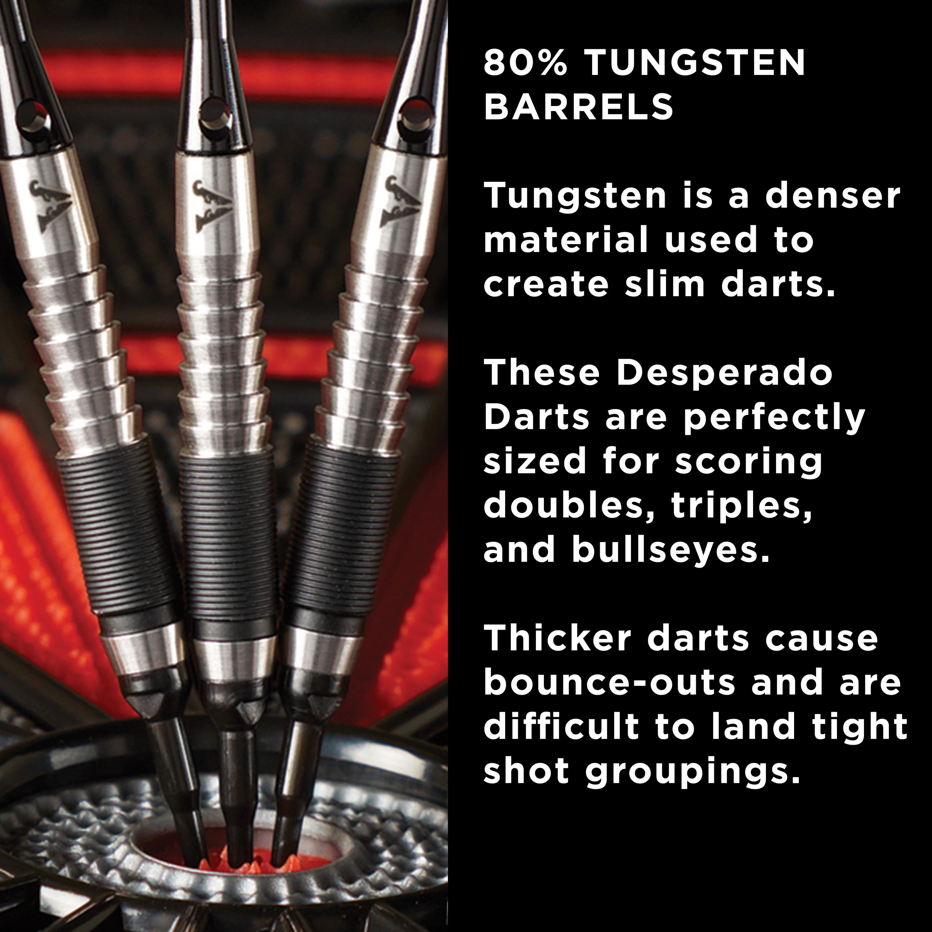 Viper Desperado 80% Tungsten Soft Tip Dart Set, Single Knurled 18 Grams