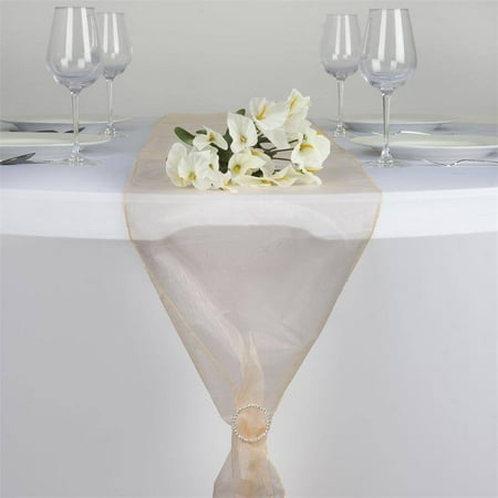 

Efavormart 5PCS of Peach Premium Organza Table Top Runner For Weddings Birthday Party Banquets Decor Fit Rectangle and Round Table