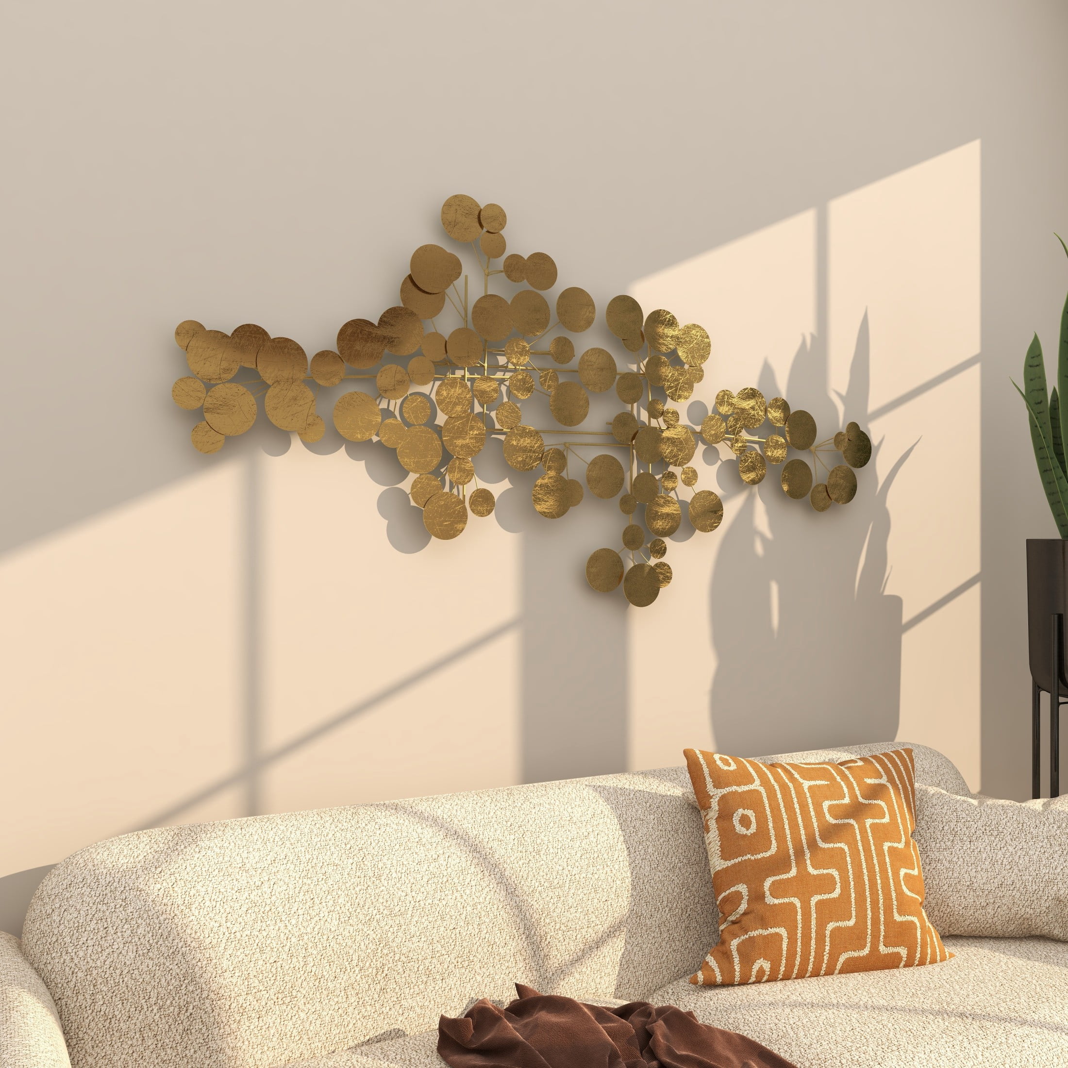 CosmoLiving by Cosmopolitan Gold Metal Bubble Cluster Foiled Abstract Wall Decor