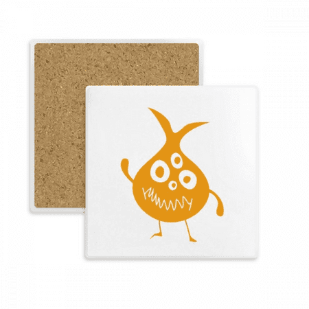 

Yellow Alien Creature Square Coaster Cup Mat Mug Subplate Holder Insulation Stone