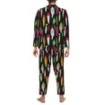 thumbnail image 3 of Mens Pajamas Set - Colorful Fishing Lures Comfy Long Sleeve Button Up Pajama Sets for Men 2 Piece, Soft Sleepwear Nightwear Pjs Lounge Sets for Men with Pockets, 3 of 5