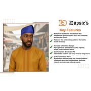 Blue Embroidered African Hand woven Aso Oke Hat